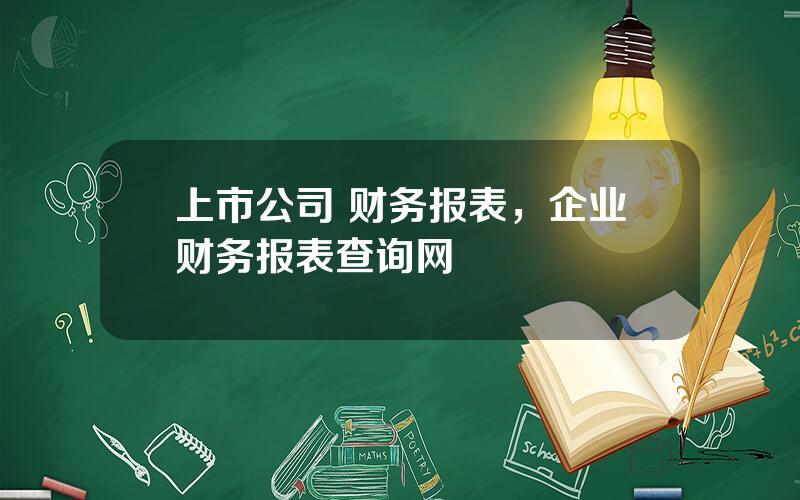 上市公司 财务报表，企业财务报表查询网